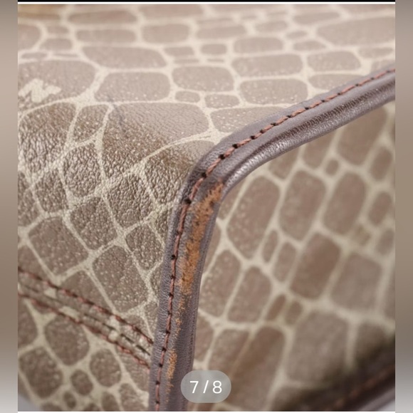 VINTAGE Nina Ricci Crossbody Bag in Giraffe Printed Canvas and Leather - Picture 7 of 8